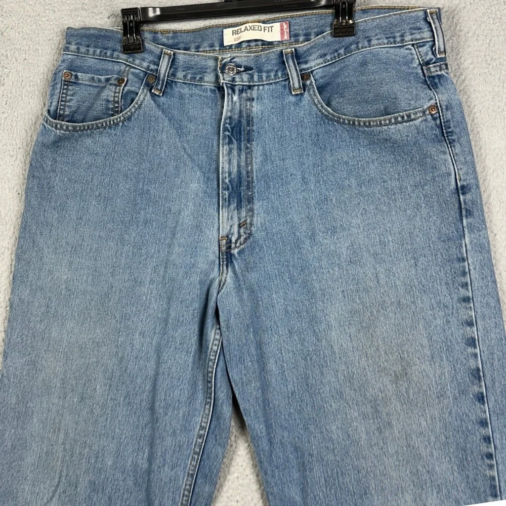 Levis 550 Jeans Mens 36X32 Blue Relaxed Fit Tapered Leg Red Tab 5 Pocket Denim